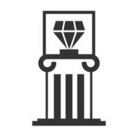 Vector illustration of jewelery museum icon in dark color and white background
