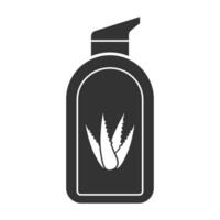 Vector illustration of aloe vera soap icon in dark color and white background