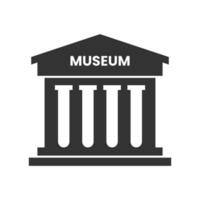 vector ilustración de museo edificio icono en oscuro color y blanco antecedentes