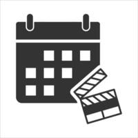 Vector illustration of shooting schedule icon in dark color and white background