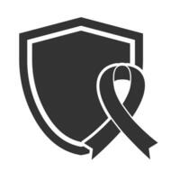 Vector illustration of protect HIV AIDS icon in dark color and white background