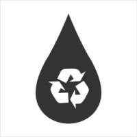 Vector illustration of environmentally friendly liquid icon in dark color and white background