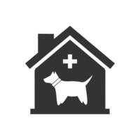 Vector illustration of animal Hospital icon in dark color and white background