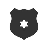 Vector illustration of police symbol icon in dark color and white background