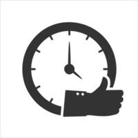 Vector illustration of good time icon in dark color and white background