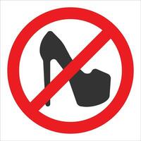 Vector illustration of it is forbidden to wear high heels icon in dark color and white background