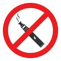 Vector illustration of ban on electronic cigarettes icon in dark color and white background