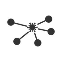 Vector illustration of virus network icon in dark color and white background