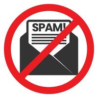 Vector illustration of don't spam messages icon in dark color and white background