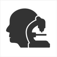 Vector illustration of scientist icon in dark color and white background