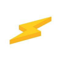 Vector isometric lightning bolt on white background