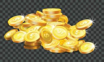 Vector stack of gold coins isolated