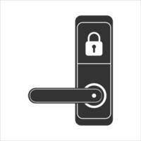 Vector illustration of door handle locked icon in dark color and white background