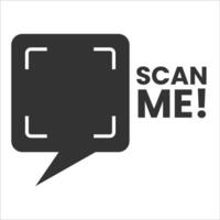 Vector illustration of scan me on chat icon in dark color and white background