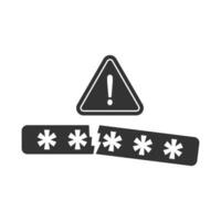 Vector illustration of broken password icon in dark color and white background
