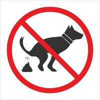 Vector illustration of Animals are prohibited from pooping icon in dark color and white background