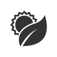 Vector illustration of photosynthesis icon in dark color and white background