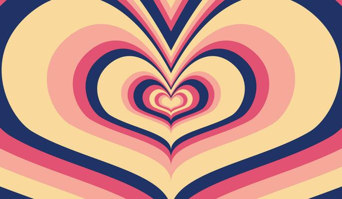Vector flat design wildflower heart background..,