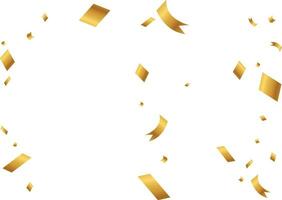 Realistic golden confetti background vector