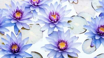 Water Lily flower patterned background. Flower texture background. Generative AI photo