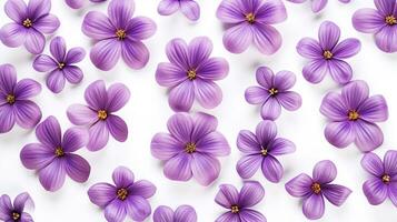 Violet flower patterned background. Flower texture background. Generative AI photo