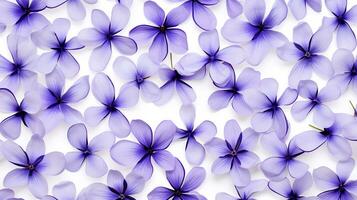 Violet flower patterned background. Flower texture background. Generative AI photo