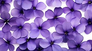 Violet flower patterned background. Flower texture background. Generative AI photo