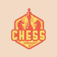 ajedrez torneo Insignia logo diseño. ajedrez club diseño logo vector. vector