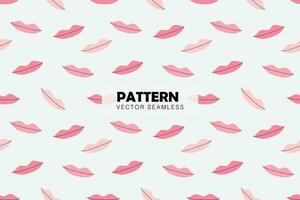 Pink lips cute simple shape seamless repeat pattern vector