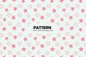 Pink stars cute shape seamless repeat vector pattern