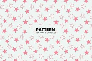 Pink stars cute shape seamless repeat vector pattern