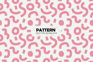 Pink wiggly lines memphis style seamless repeat pattern vector