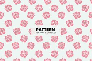 Pink roses simple flower pattern seamless repeat pattern vector