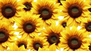 Sunflower flower patterned background. Flower texture background. Generative AI photo