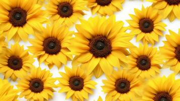 Sunflower flower patterned background. Flower texture background. Generative AI photo