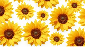 Sunflower flower patterned background. Flower texture background. Generative AI photo