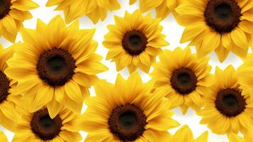 Sunflower flower patterned background. Flower texture background. Generative AI photo