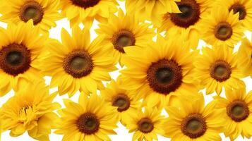 Sunflower flower patterned background. Flower texture background. Generative AI photo