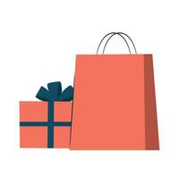 Vector shopping bag and gift icons illustration.