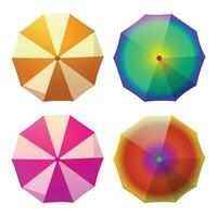 Vector beach umbrellas set