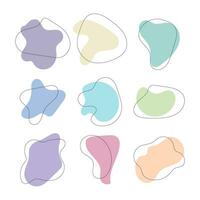 Vector hand drawn abstract shapes collection with soft colors.,