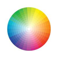 Color theory. Circular color scheme with warm and cold colors. Vector illustration of a color