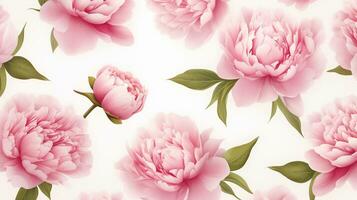 Peony flower patterned background. Flower texture background. Generative AI photo