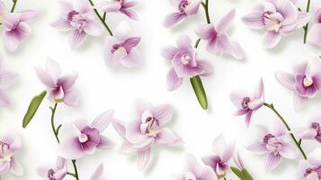 Orchid flower patterned background. Flower texture background. Generative AI photo