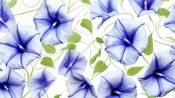 Morning Glory flower patterned background. Flower texture background. Generative AI photo