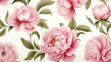 Peony flower patterned background. Flower texture background. Generative AI photo