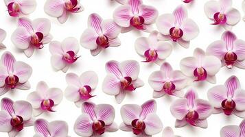 Orchid flower patterned background. Flower texture background. Generative AI photo