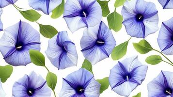 Morning Glory flower patterned background. Flower texture background. Generative AI photo