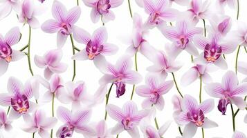 Orchid flower patterned background. Flower texture background. Generative AI photo