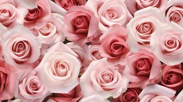 Rosa flor estampado antecedentes. flor textura antecedentes. generativo ai foto